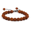 braccialetto con semi di rudraksha regolabile