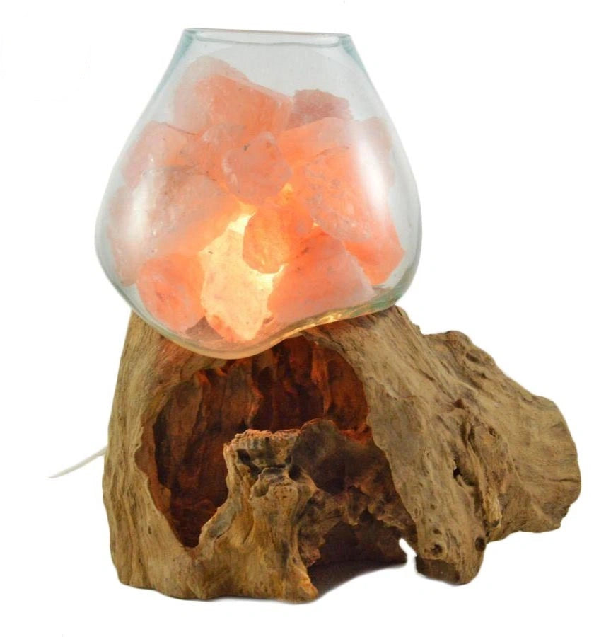 Lampada di Sale 7-10 KG vetro e legno - L'Albero di Rosa – Lalberodirosa